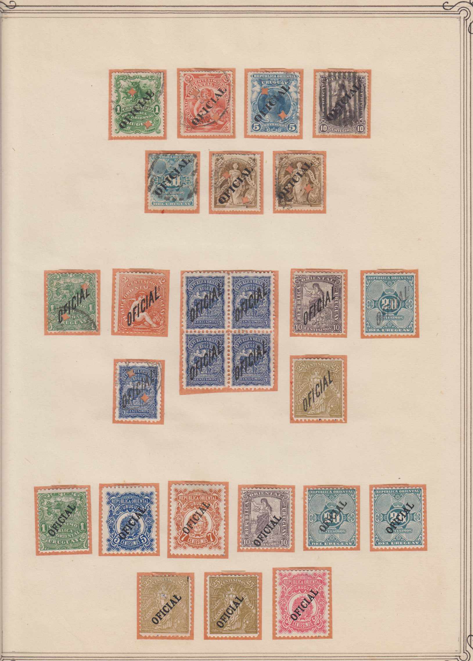 Uruguay — Ordinary airpost & Bob collection on 25 album pages including 550 different stamps with…