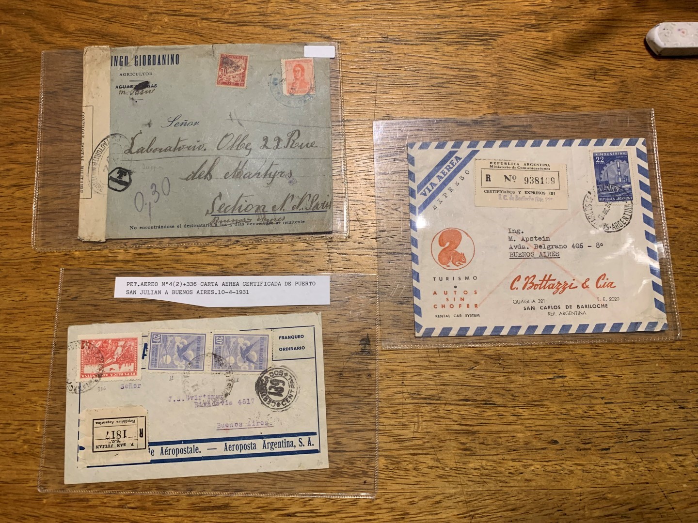 Argentina — Grupo de 6 cartas y una carta para tarjeta postal